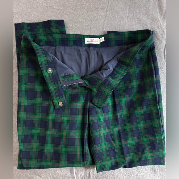 Like New Vineyard Vines Womens Ankle Pants Blue Green Plaid Wool Blend Size 10 - Picture 5 of 5